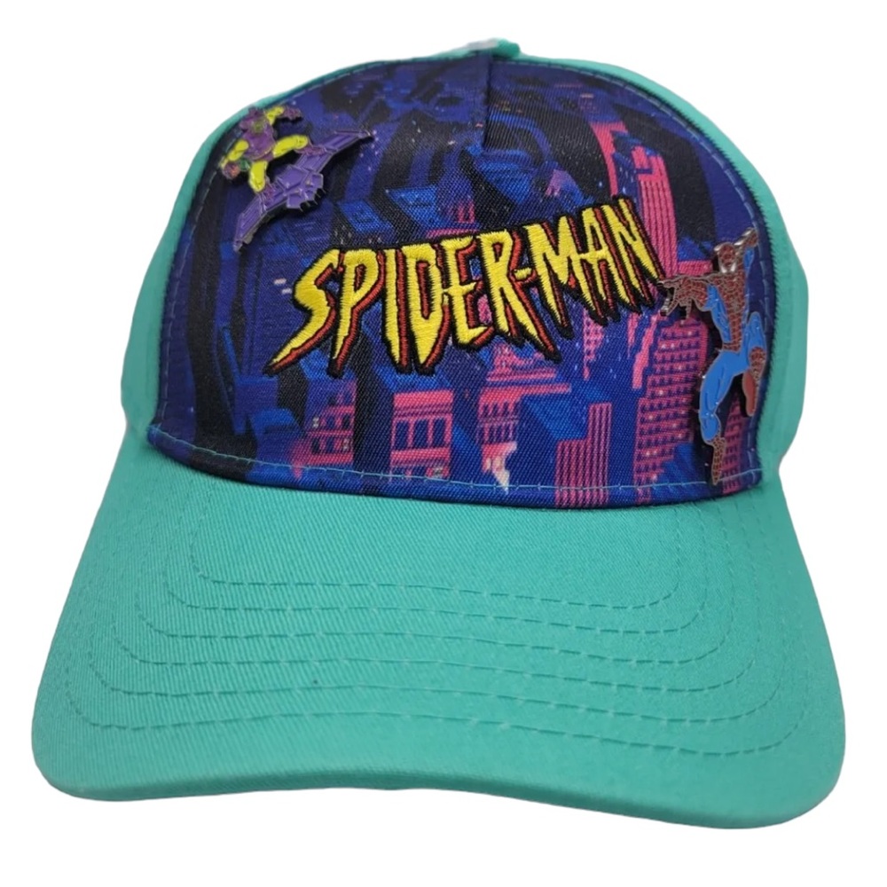 Spider-Man Baseball Cap Hat with marvel, , Spider-Man & Green Goblin Pins New